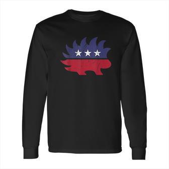 Distressed Libertarian Porcupine Party Long Sleeve T-Shirt | Favorety DE