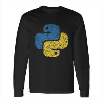 Distressed Python Logo For Engineers Long Sleeve T-Shirt | Favorety