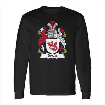 Drake Family Crest Coat Of Arms British Family Crests Long Sleeve T-Shirt | Favorety DE