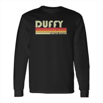 Duffy Surname Funny Retro Vintage 80S 90S Family Reunion Long Sleeve T-Shirt | Favorety