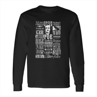 Edgar Allan Poe Poems Quotes Raven Literature Long Sleeve T-Shirt | Favorety UK