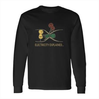 Electricity Explained Electrician Retro T-Shirt Long Sleeve T-Shirt | Favorety