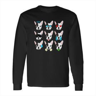 Emoji Boston Terrier Dog Faces Long Sleeve T-Shirt | Favorety UK