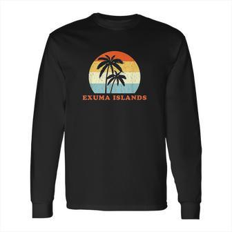 Exuma Bahamas Vintage Sun Surf Throwback Vacation Long Sleeve T-Shirt | Favorety CA