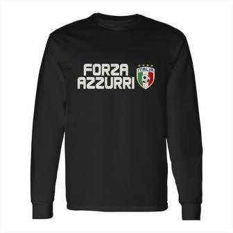 Forza Azzurri Italy Italia Soccer Team Fan Logo Long Sleeve T-Shirt | Favorety AU