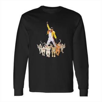 Freddie Mercury With Yellow Jacket And Cats Long Sleeve T-Shirt | Favorety UK