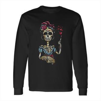 Frida Kahlo Funny Skeleton Long Sleeve T-Shirt | Favorety UK