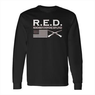 On Fridays We Wear Red Rmember Everyone Deployed Long Sleeve T-Shirt | Favorety