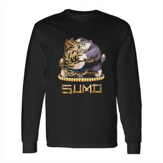 Funny Cats Sumo Wrestler Japanese Cat Sumo Wrestling Long Sleeve T-Shirt | Favorety CA