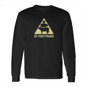 Funny Grilling Barbecue Cooking My Food Pyramid Long Sleeve T-Shirt | Favorety UK