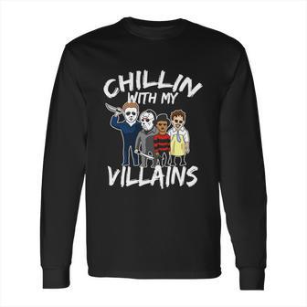 Funny Halloween Chillin With My Villains Long Sleeve T-Shirt | Favorety UK