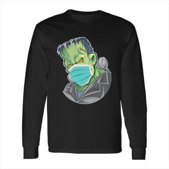 Funny Halloween Frankenstein Pandemic Virus Mask Long Sleeve T-Shirt | Favorety UK