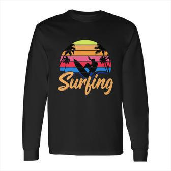 Funny Retro Surfing Logo Long Sleeve T-Shirt | Favorety