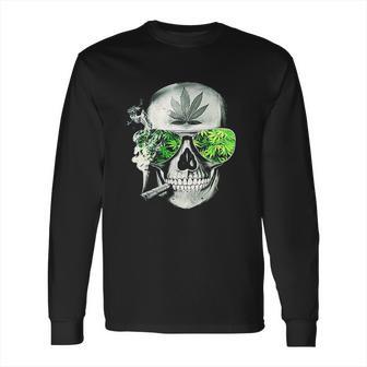 Funny Style Cannabis Marijuana Skull Mens Long Sleeve T-Shirt | Favorety CA