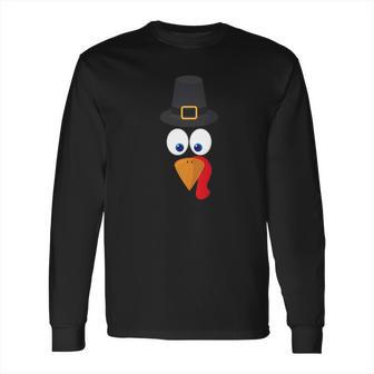 Funny Thanksgiving Turkey Face Party Gift Long Sleeve T-Shirt | Favorety CA