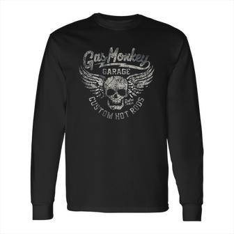 Gas Monkey Garage Skull Wings Custom Hot Rods Long Sleeve T-Shirt | Favorety