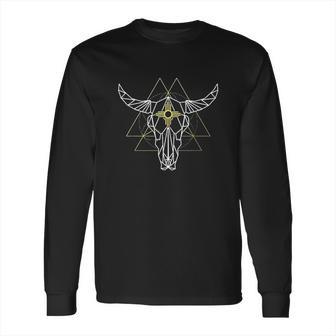 Geometric Bull Skull Zia Southwest Long Sleeve T-Shirt | Favorety