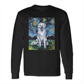 Great Pyrenees Full Version Starry Night Dog Art Long Sleeve T-Shirt | Favorety