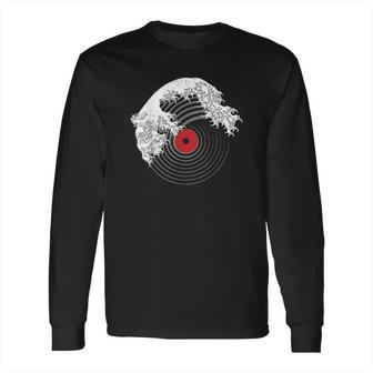 Great Wave Of Music Dj Vinyl Record Turntable Kanagawa Long Sleeve T-Shirt | Favorety DE