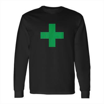 Green Medical Marijuana Cross Symbol Medicine Long Sleeve T-Shirt | Favorety DE