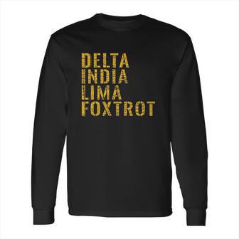 Grunt Style Delta India Lima Foxtrot Mens Maroon Long Sleeve T-Shirt | Favorety AU