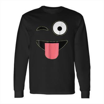 Halloween Costume Emoji Face Wink Eye Tongue Long Sleeve T-Shirt | Favorety DE