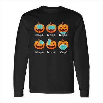 Halloween Pandemic Pumpkin Mask Funny Cute Long Sleeve T-Shirt | Favorety