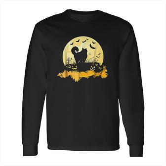 Halloween Ragdoll Cat Pumpkin Moonlight Bats Long Sleeve T-Shirt | Favorety CA