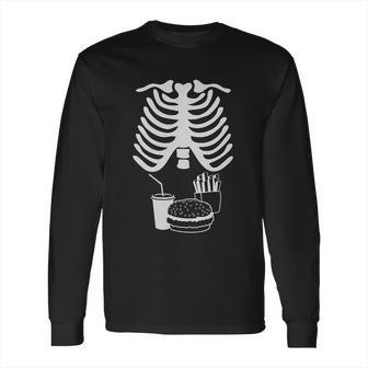 Halloween Rib Cage Skeleton Junk Food Belly Xray Long Sleeve T-Shirt | Favorety DE