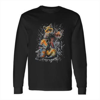 Hand Painted Little Fox Long Sleeve T-Shirt | Favorety