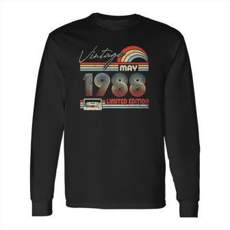 Happy 33Rd Birthday Vintage May 1988 33 Years Old Long Sleeve T-Shirt | Favorety UK