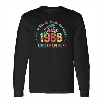 Happy 35Th Birthday Vintage July 1986 35 Years Old Long Sleeve T-Shirt | Favorety UK