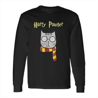 Harry Pawter Funny Magic Cat With Glasses Gift Long Sleeve T-Shirt | Favorety AU