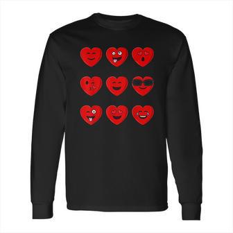 Heart Emojis Valentines Day Funny Emoticons Long Sleeve T-Shirt | Favorety UK