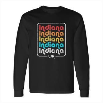 Indiana State Vintage 1970S 1980S Retro Long Sleeve T-Shirt | Favorety UK