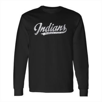 Indians Mascot Vintage Sports Name Design Long Sleeve T-Shirt | Favorety UK