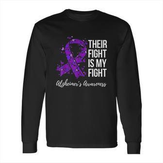 Their Fight Is My Fight Purple Ribbon Alzheimer Long Sleeve T-Shirt | Favorety AU