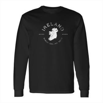 Ireland Map Dublin Galway Cork Graphic Vintage Retro Long Sleeve T-Shirt | Favorety DE