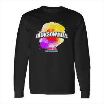 Jacksonville Colorful Retro Logo Long Sleeve T-Shirt | Favorety