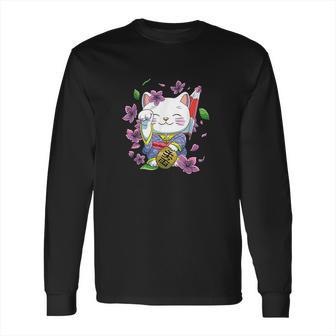 Japanese Maneki Neko Lucky Cat Long Sleeve T-Shirt | Favorety AU