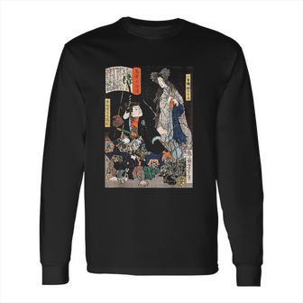 Japanese Retro Art Ninja Saving The Maiden Samurai Warrior Long Sleeve T-Shirt | Favorety CA