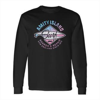 Jaws Amity Island Surf Purple Heather Long Sleeve T-Shirt | Favorety UK