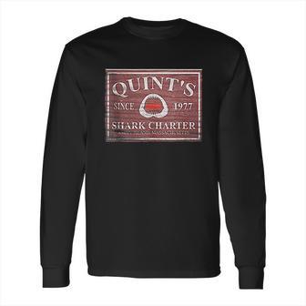 Jaws Quints Shark Charter Boat Since 1977 Wooden Sign Long Sleeve T-Shirt | Favorety AU