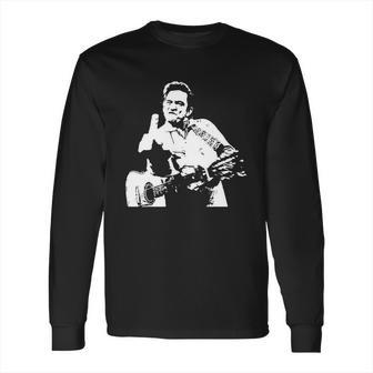 Johnny Cash Middle Finger Shirt Johnny Cash Middle Finger Poster Johnn T-Shirt Long Sleeve T-Shirt | Favorety AU