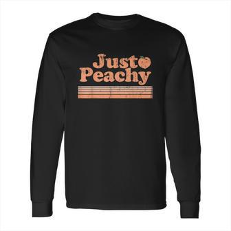 Just Peachy Retro 70S Georgia Peaches Summer Fruit Long Sleeve T-Shirt | Favorety