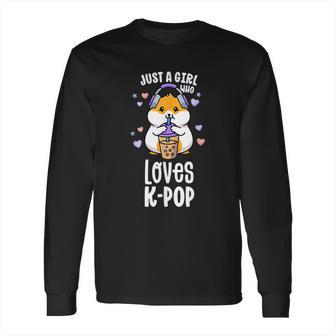 K Pop For Ns Girl Kawaii Kpop Hamster Bubble Tea Long Sleeve T-Shirt | Favorety