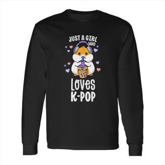 K Pop Gifts For Teens Girl Kawaii Kpop Hamster Bubble Tea Long Sleeve T-Shirt | Favorety DE