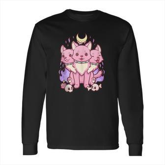 Kawaii Pastel Goth Cute Creepy 3 Headed Dog Long Sleeve T-Shirt | Favorety CA