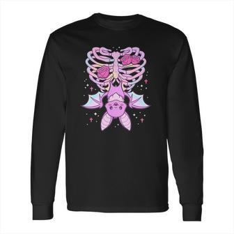 Kawaii Pastel Goth Cute Creepy Bat Skeleton Long Sleeve T-Shirt | Favorety CA