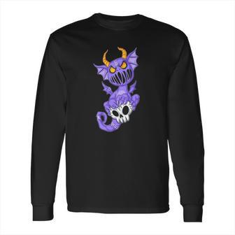 Kawaii Pastel Goth Cute Creepy Demon Dragon & Skull Long Sleeve T-Shirt | Favorety AU